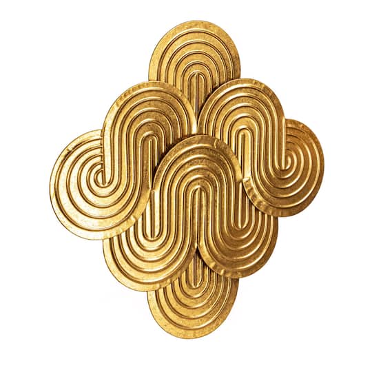 Hello Honey® 31.25" Gold Decorative Waves Metal Wall Art